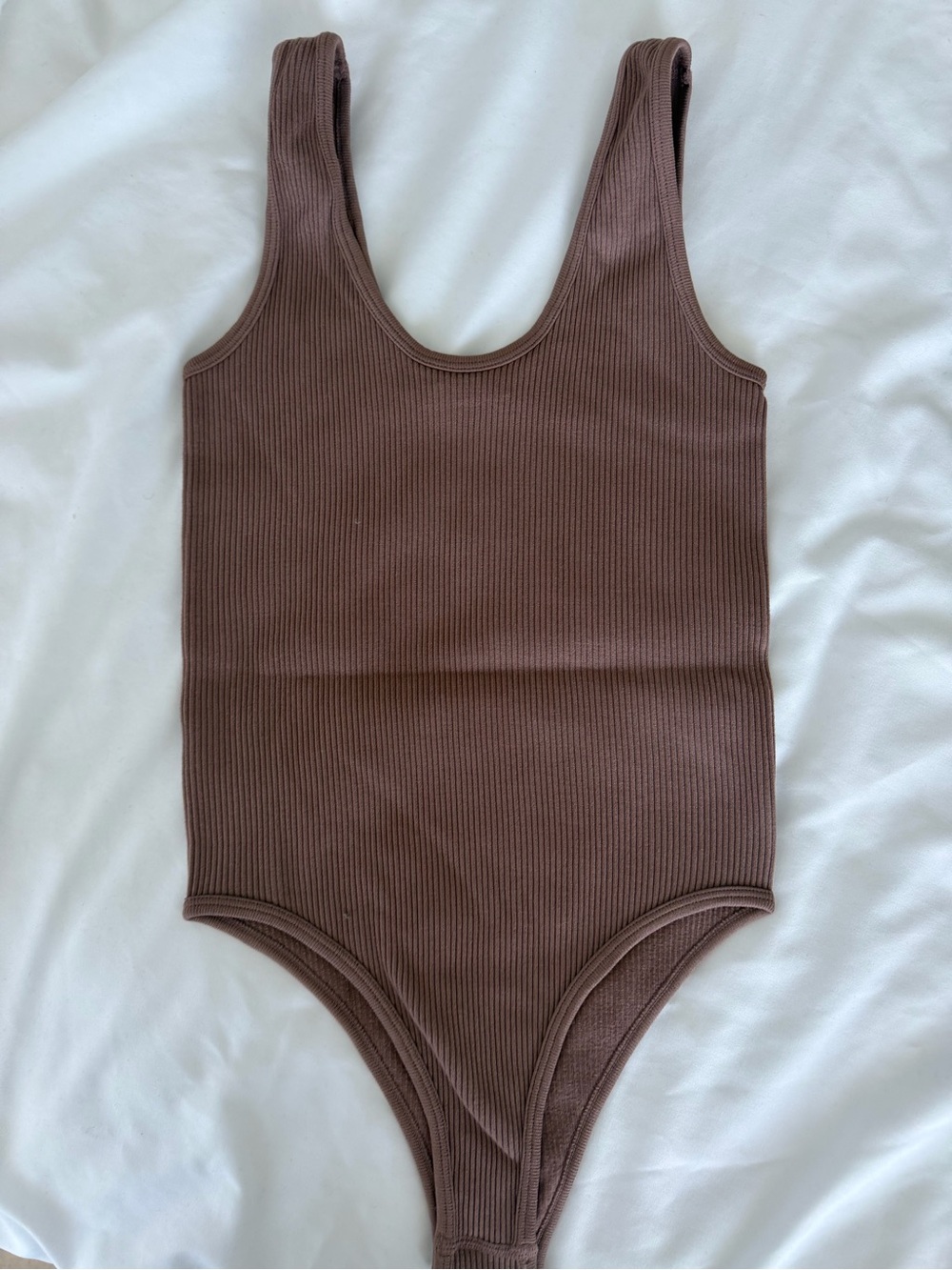 Zara Brown Ribbed Women’s Bodysuit - Small